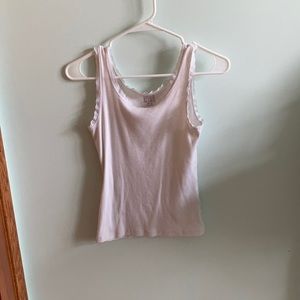 Youth lace ribbed tank top
